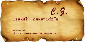 Czakó Zakariás névjegykártya